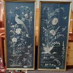 Antique Kyoto Style Embroidered Crane and Pheasant