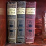 Arlington Edition, former library copies, circa 1880. Charles Dickens' Little Dorrit, Nicholas Nickleby, & Pickwick Papers